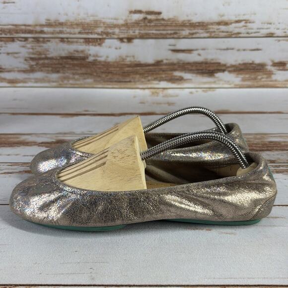 TIEKS “Love Potion” Ballet Flats – Metallic Leather, Retired, Sz 9, Rare - Picture 1 of 11